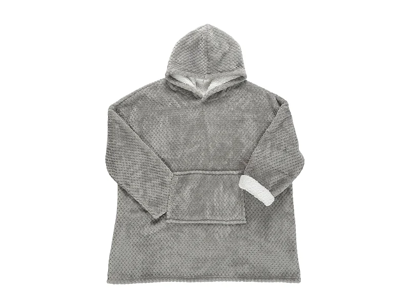 Sweat Plaid Velours Nid D'abeille Gris Clair Gris