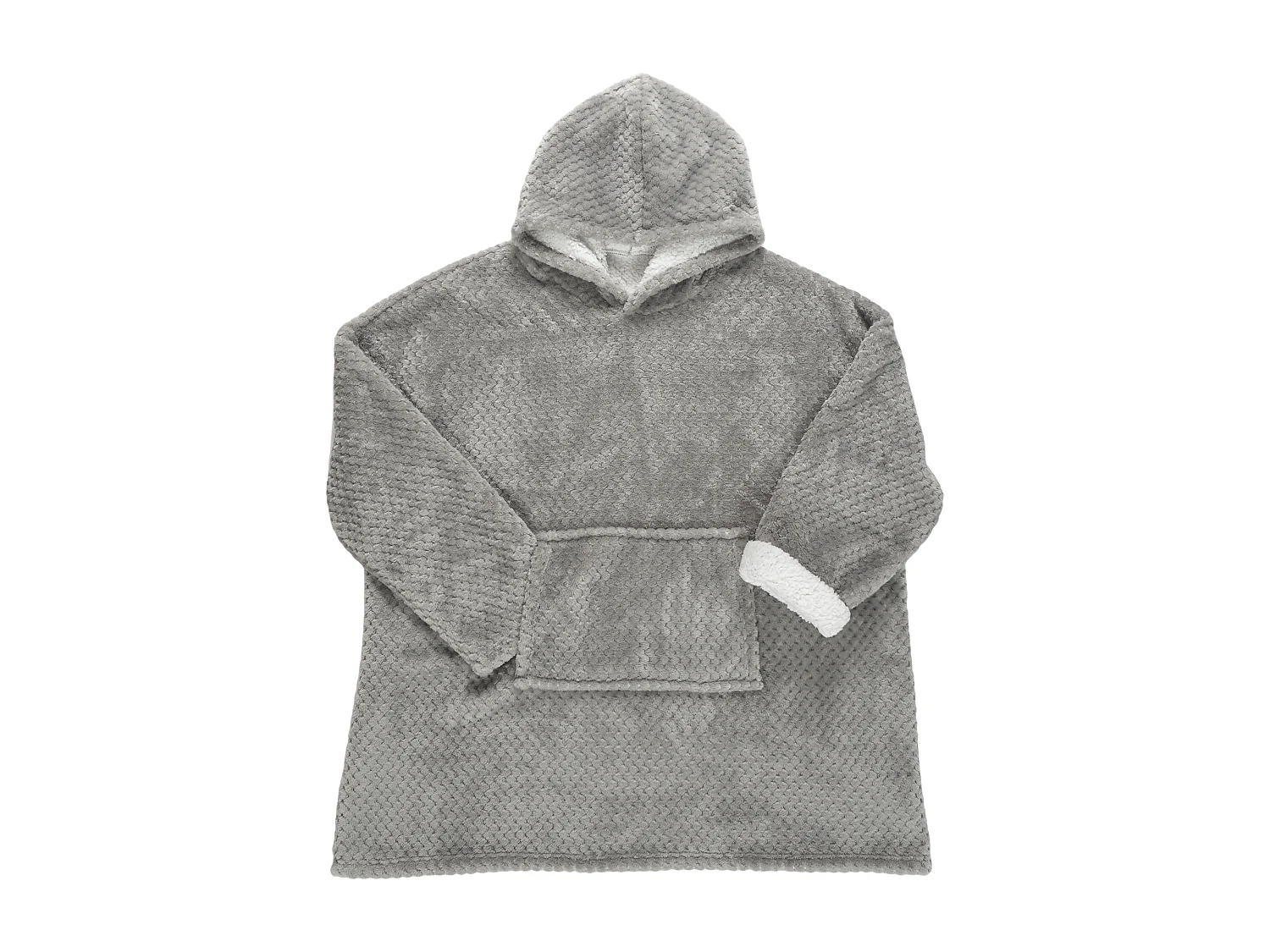 Sweat Plaid Velours Nid D'abeille Gris Clair Gris