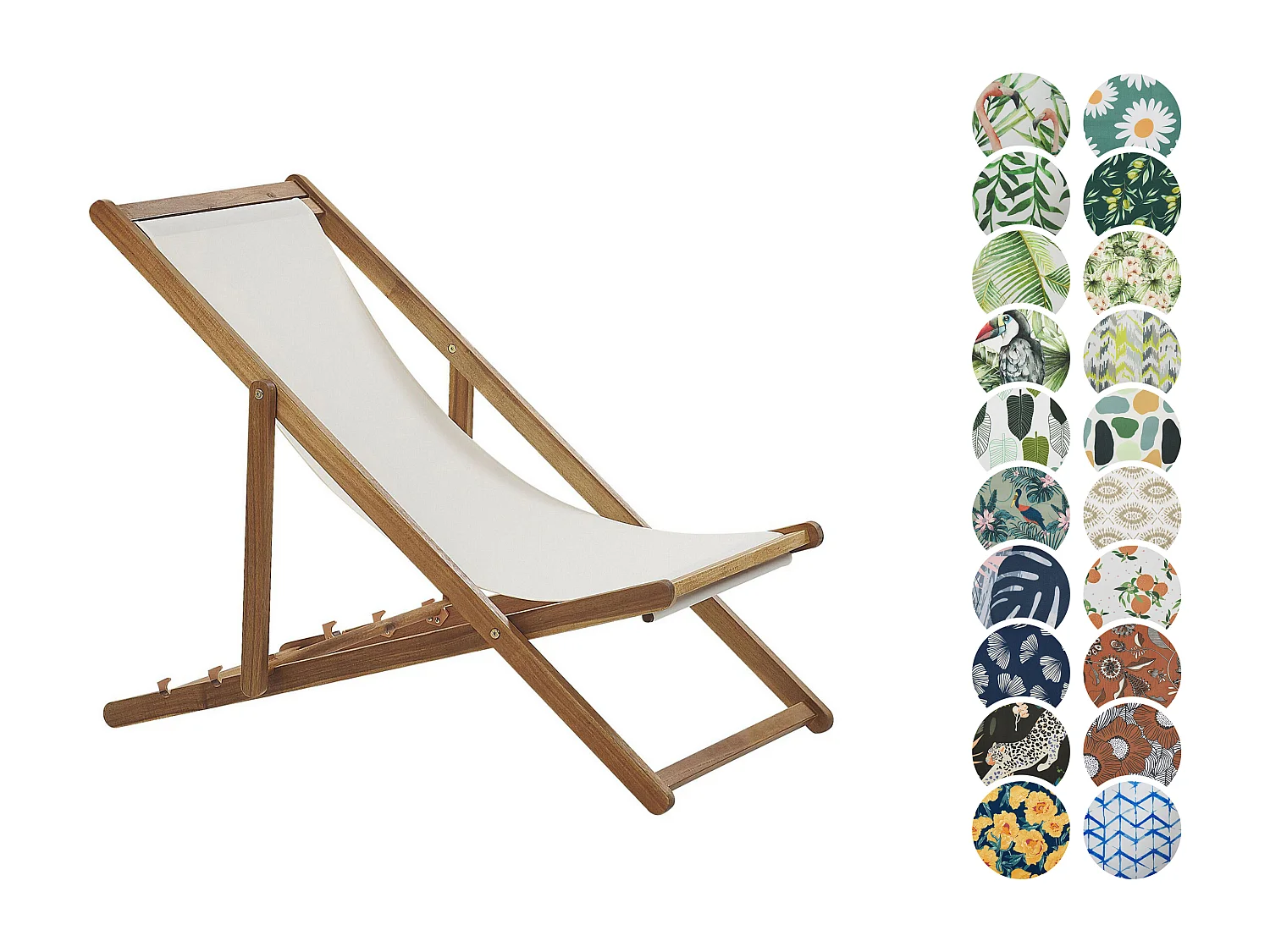 Chilienne pliante ANZIO avec tissus de remplacement Acacia Marron clair