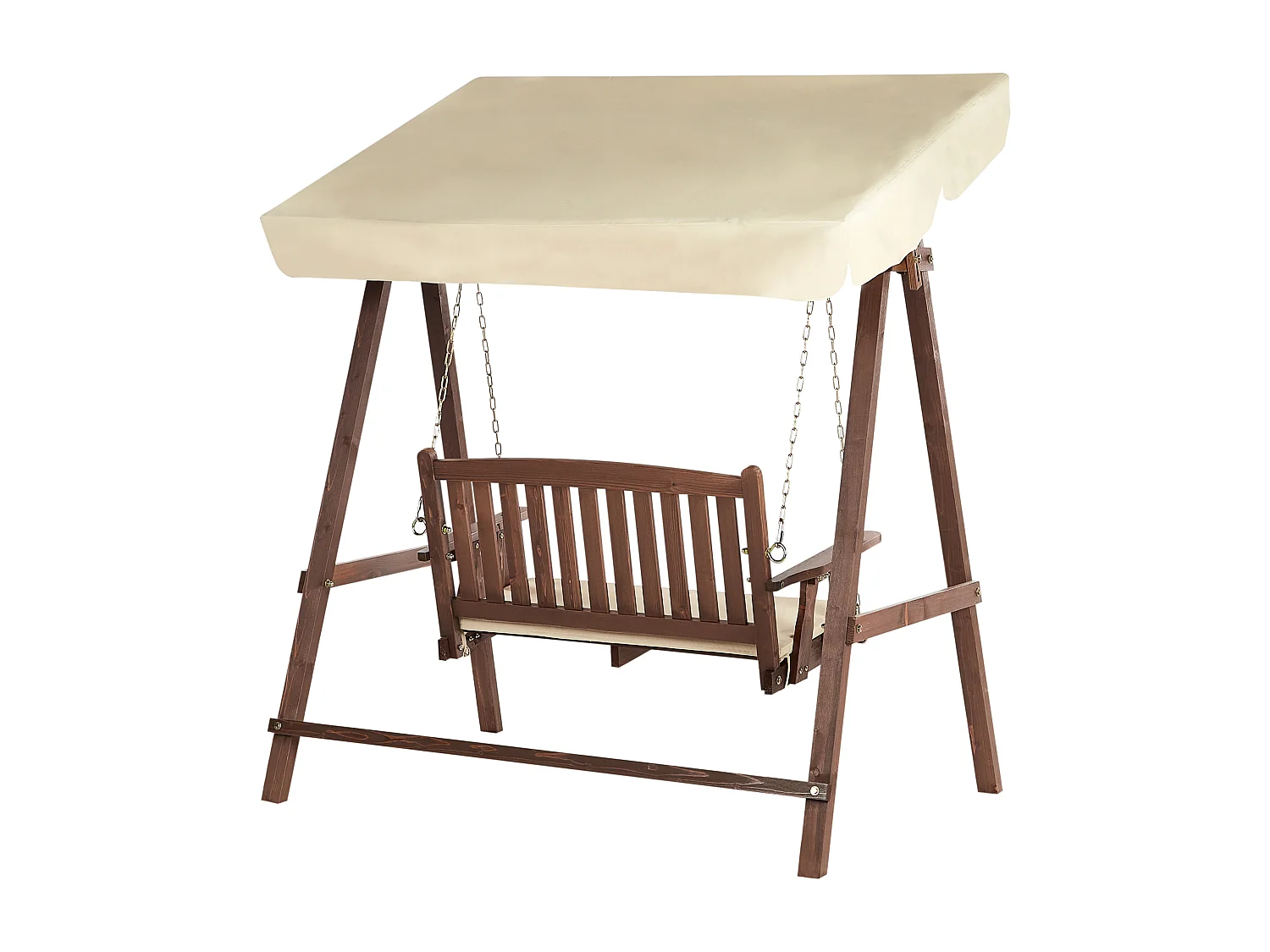 Balancelle de jardin CAVIOLA Bois d’épicéa Marron foncé