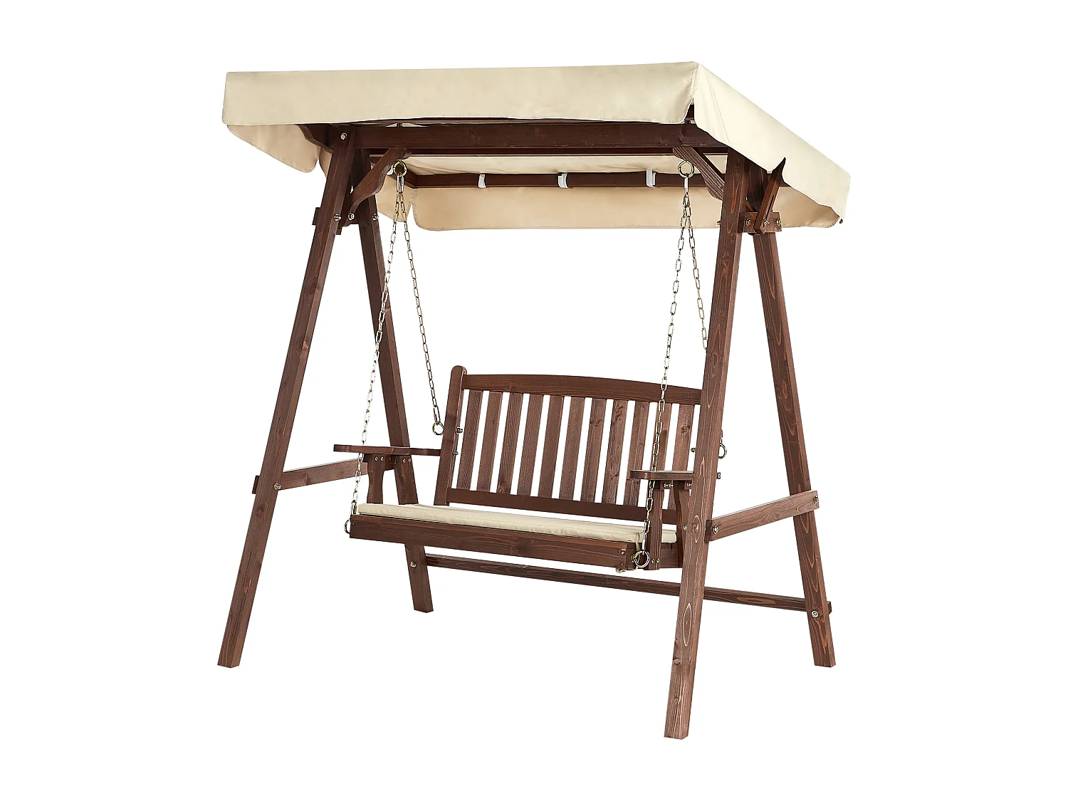 Balancelle de jardin CAVIOLA Bois d’épicéa Marron foncé