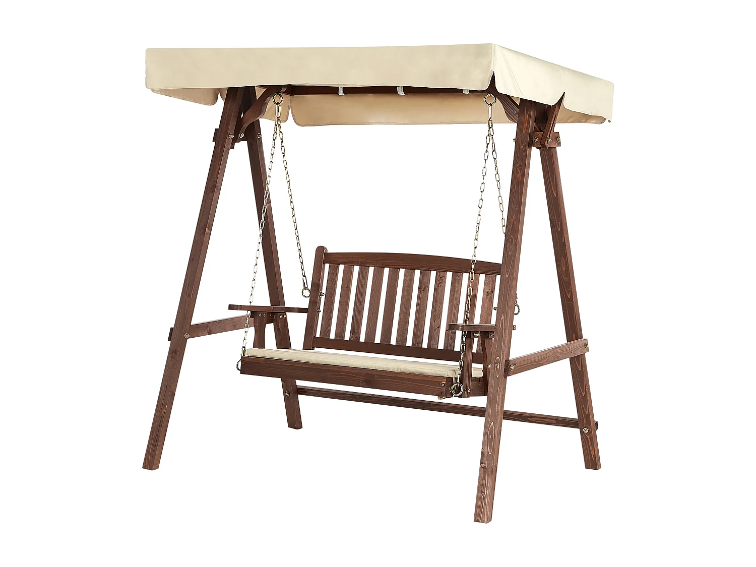 Balancelle de jardin CAVIOLA Bois d’épicéa Marron foncé