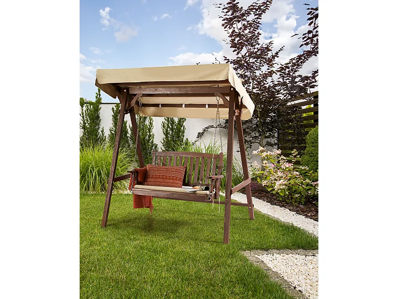 Balancelle de jardin CAVIOLA Bois d’épicéa Marron foncé