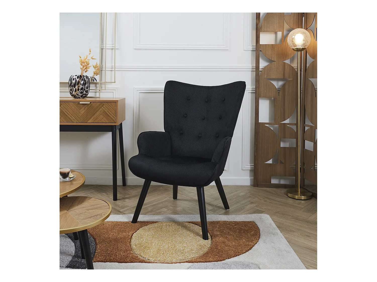 Fauteuil De Salon Giulia Noir Noir