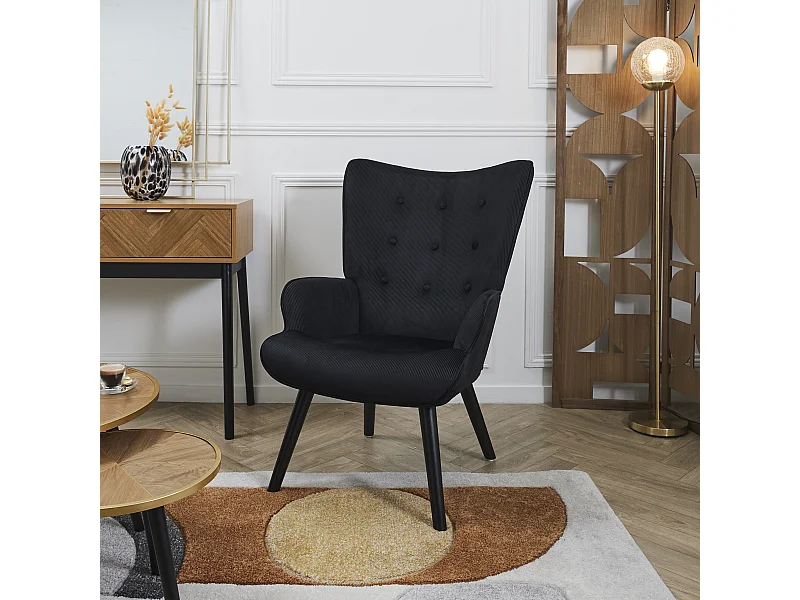 Fauteuil De Salon Giulia Noir Noir