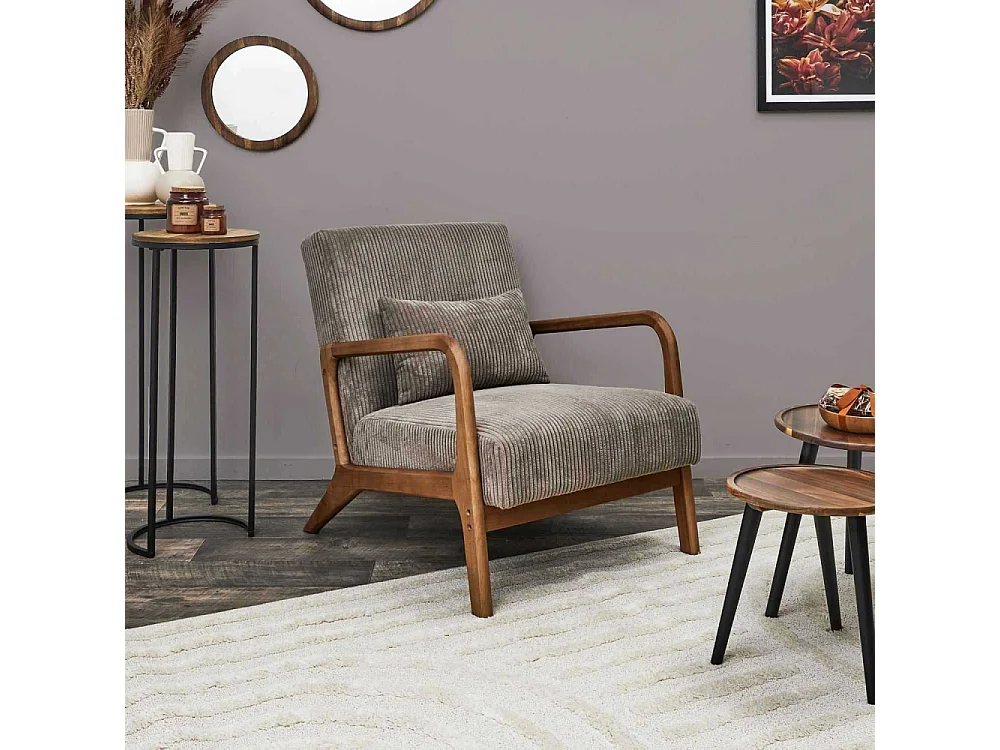 Fauteuil - HOME DECO FACTORY - Design - Confortable - Gris
