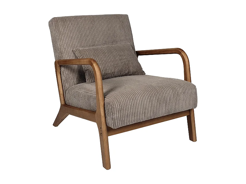 Fauteuil Salon Cotele Scott Taupe Gris
