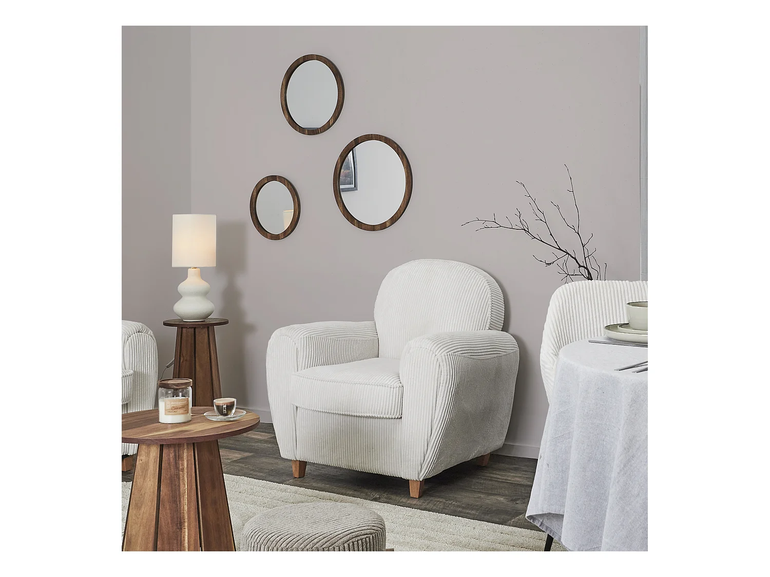 Fauteuil Club Cotele Scott Beige M1 Beige