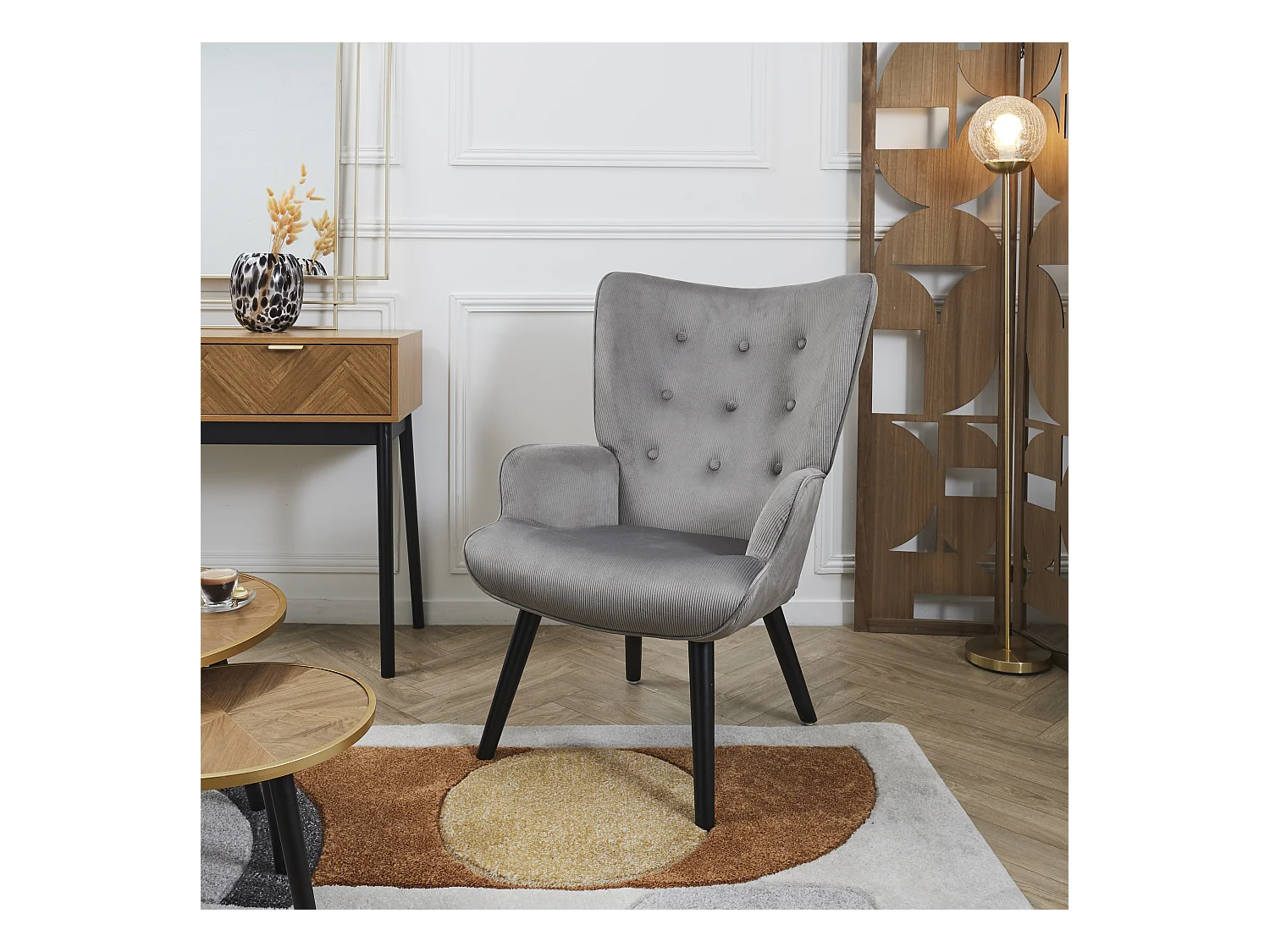 Fauteuil De Salon Giulia Gris Gris