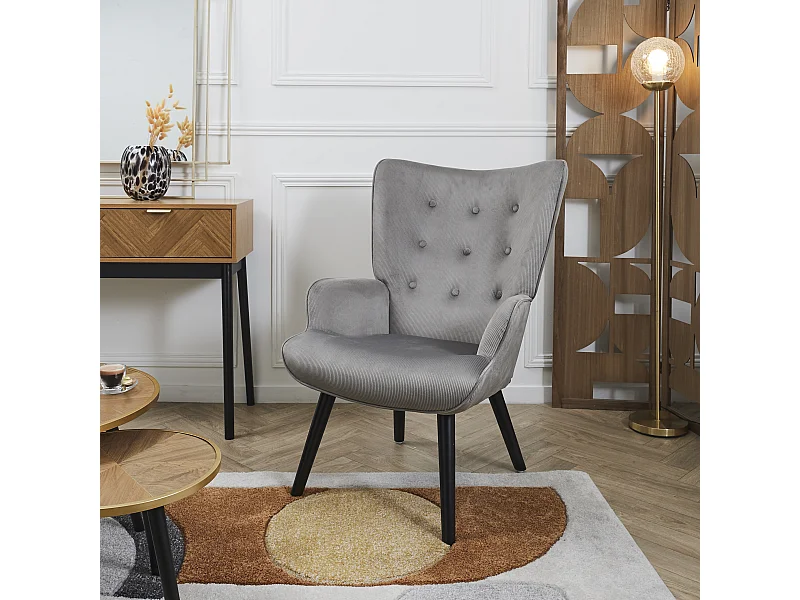 Fauteuil De Salon Giulia Gris Gris