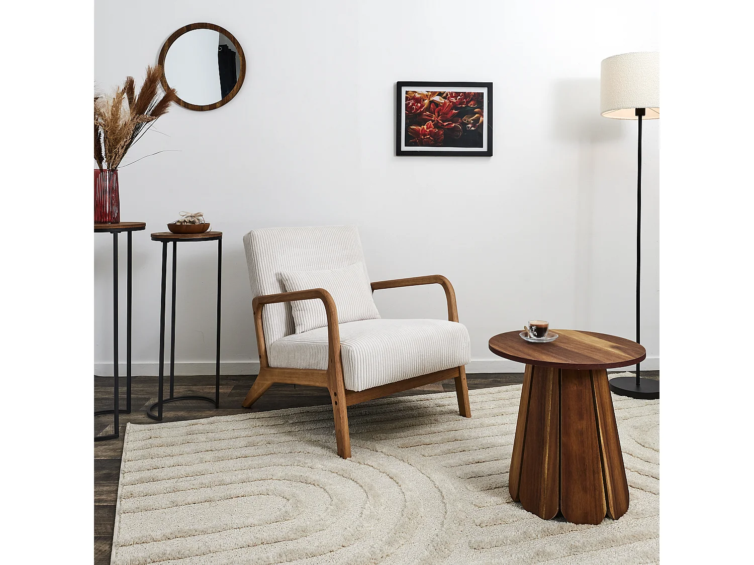 Fauteuil Salon Cotele Scott Beige Beige