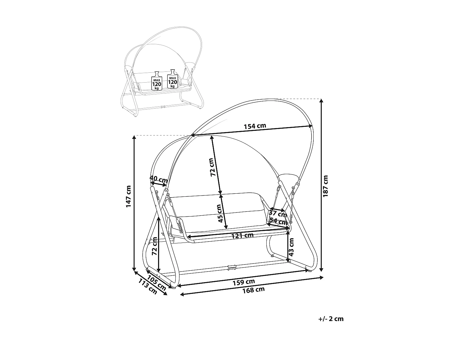Baloiço SOLAGNA Metal Cinzento escuro