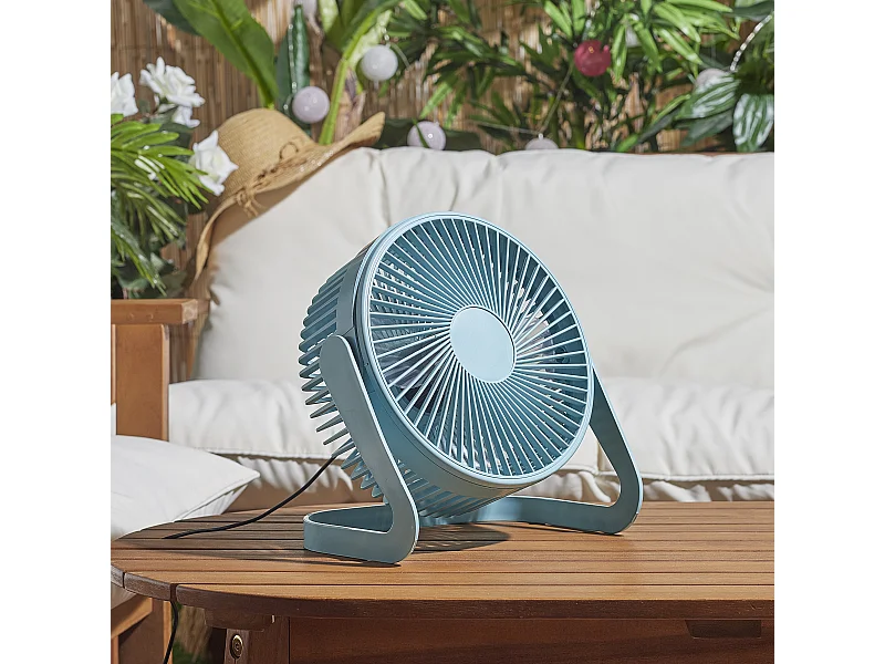 Ventilateur Usb Silencieux H25cm Vert, Blanc, Rose, Noir
