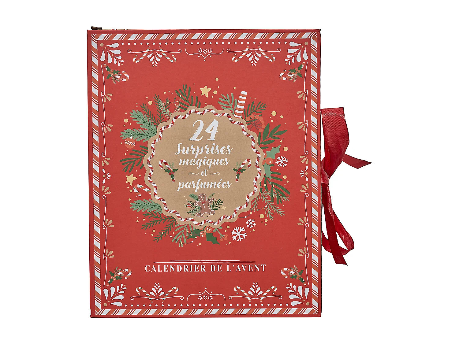Calendrier Bougies Et Surprise Gingerbread Marron, Rouge