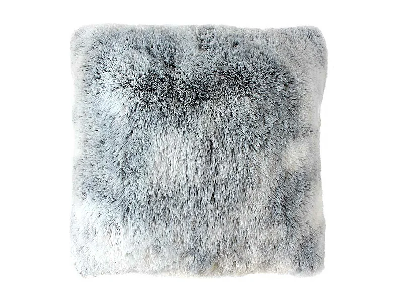 Coussin Déco Imitation Fourrure "Ours" 40x40cm Gris