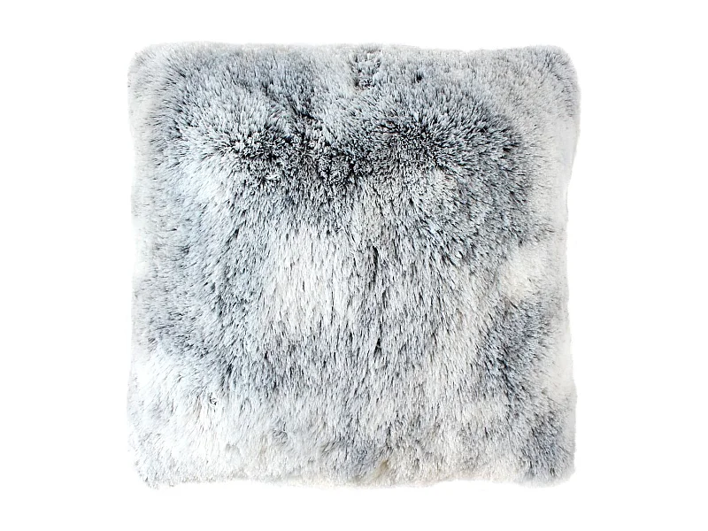 Coussin Déco Imitation Fourrure "Ours" 40x40cm Gris