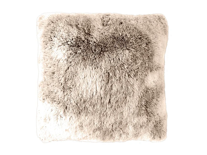 Coussin Déco Imitation Fourrure "Ours" 40x40cm Vison