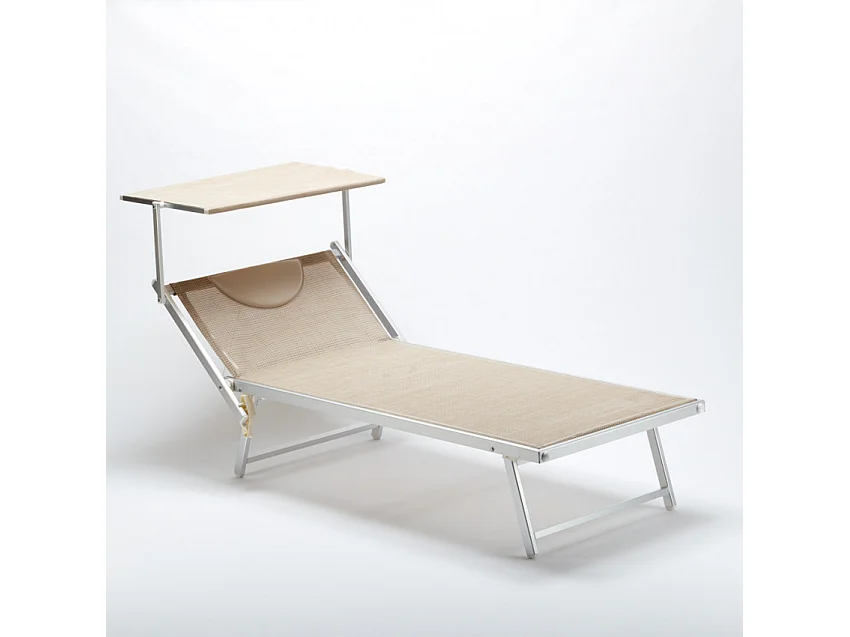 Cama de playa de aluminio Grande Italia Xl profesional - Beige