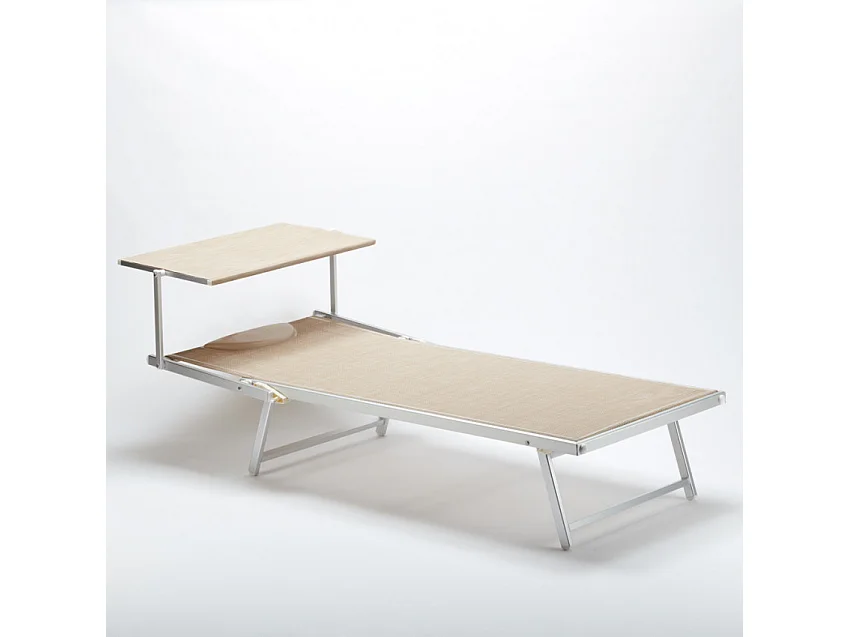 Cama de playa de aluminio Grande Italia Xl profesional - Beige