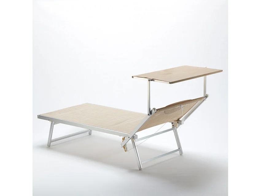 Cama de playa de aluminio Grande Italia Xl profesional - Beige