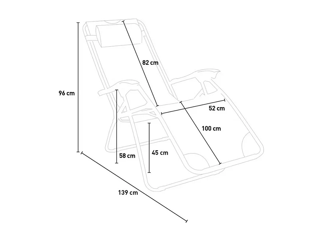 2er Set Liegestühle Strandliegen Sonnenliegen klappbar für Garten und Strand Emily Lux Zero Gravity - Beige