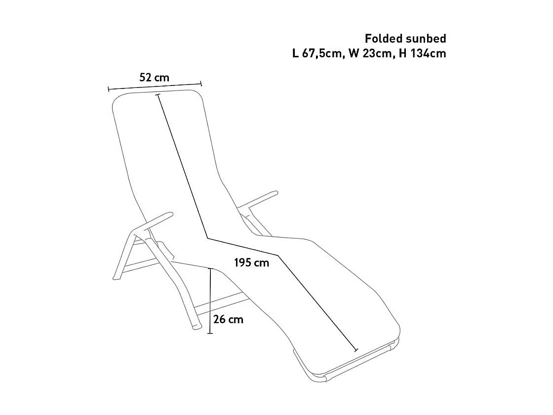 Klappbare Strandliege Liegestuhl Sonnenliege für Strand und Garten Pasha Luxury - Grau