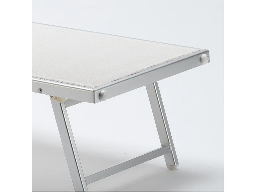 2er Set Sonnenliegen aus Aluminium Professionell für Strand und Meer Italia - Weiß