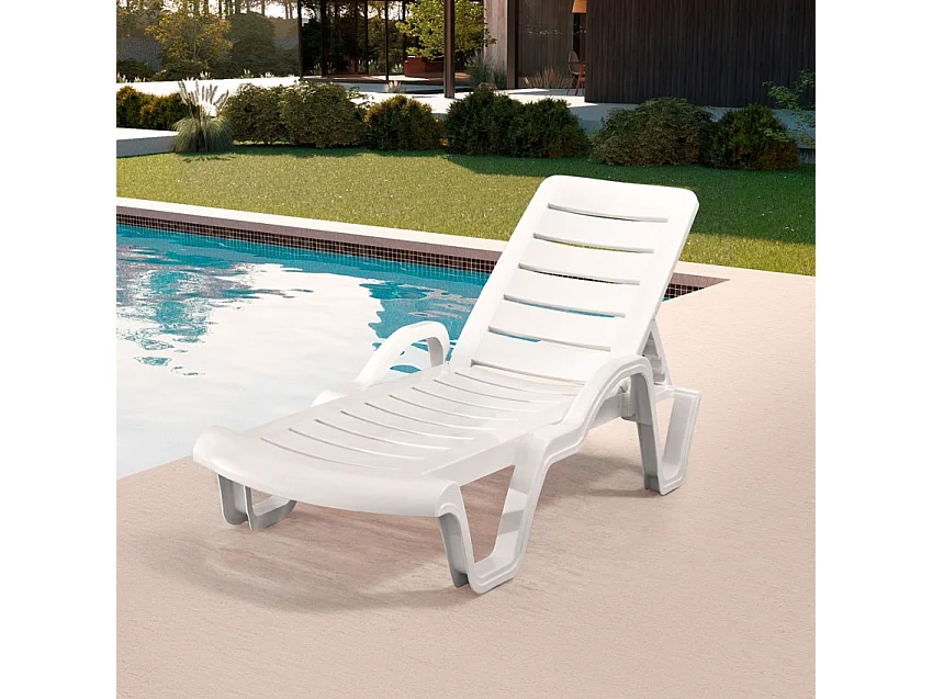 18 lettini da piscina professionali in plastica Positano