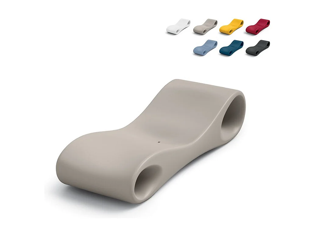 Chaise longue d'extérieur en polyéthylène de design moderne Tahiti