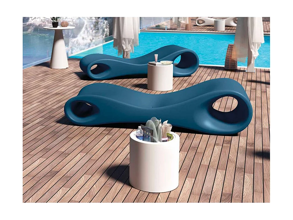 Chaise longue d'extérieur en polyéthylène de design moderne Tahiti