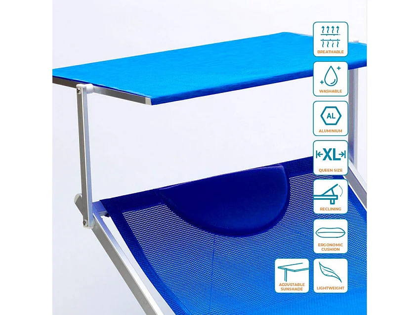 20 lettini da spiaggia XL professionali in alluminio Rio de Janeiro