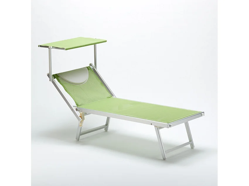 20 Tumbonas de Playa Aluminio Italia Stock - Verde oscuro
