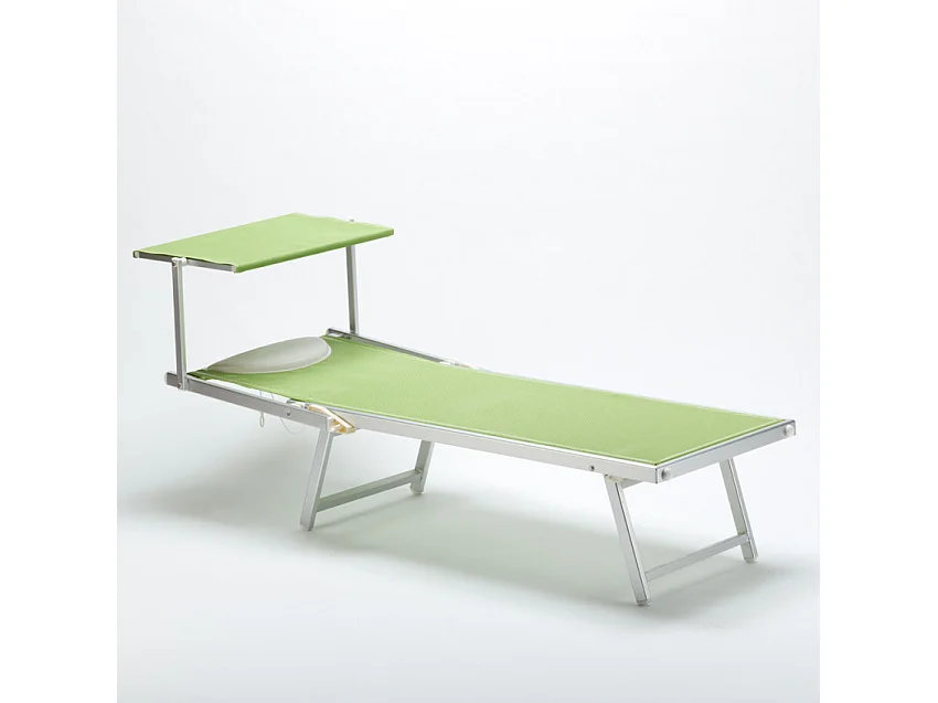 20 Tumbonas de Playa Aluminio Italia Stock - Verde oscuro