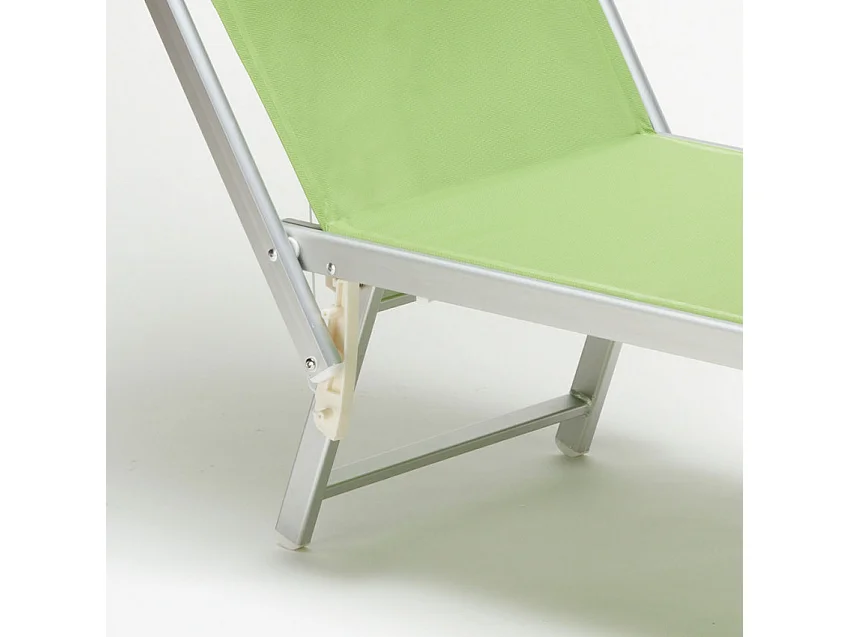 20 Tumbonas plegables de aluminio con parasol para playa - Santorini - Verde