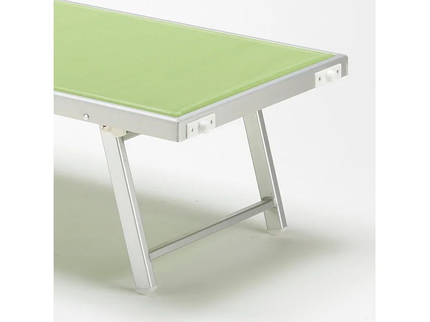 20 Tumbonas plegables de aluminio con parasol para playa - Santorini - Verde