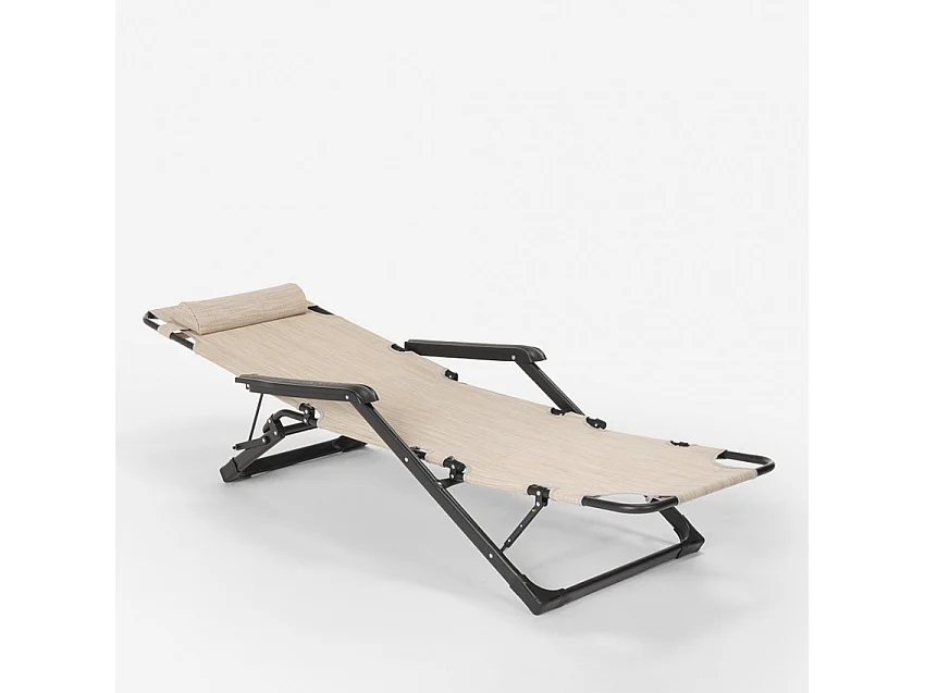 4er Set Liegestühle Strandliegen Sonnenliegen faltbar für Garten Emily Lux Zero Gravity - Beige