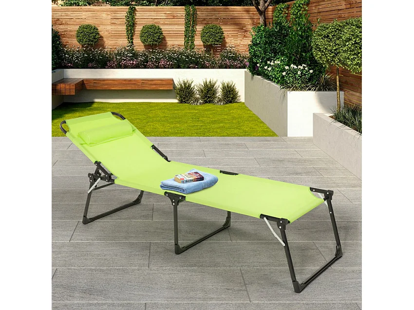 4 chaises longues pliantes de jardin aluminium style Sardegna