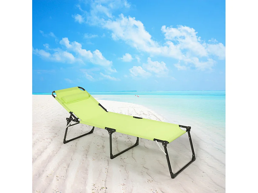 4 chaises longues pliantes de jardin aluminium style Sardegna