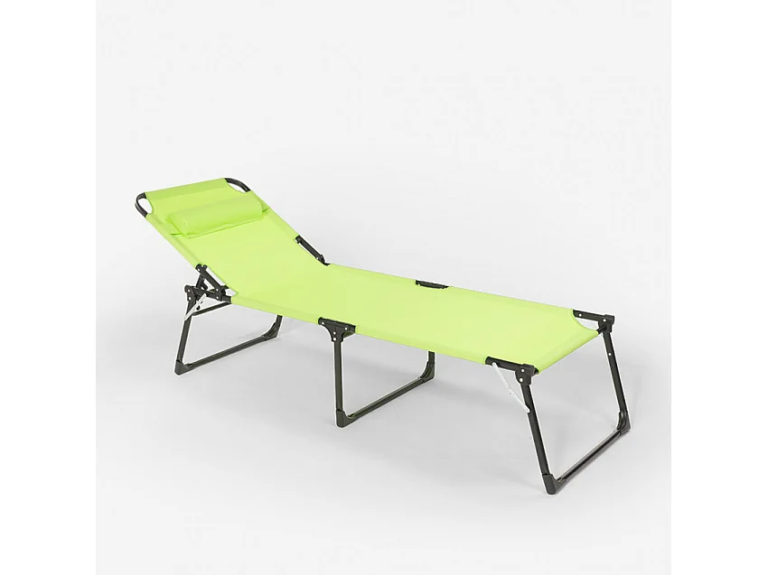 4 chaises longues pliantes de jardin aluminium style Sardegna