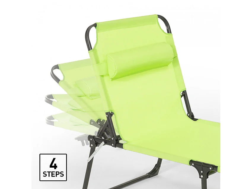 4 chaises longues pliantes de jardin aluminium style Sardegna