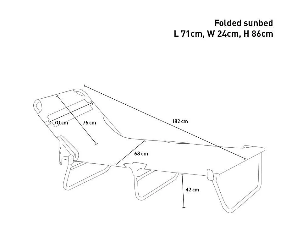 4 chaises longues pliantes de jardin aluminium style Sardegna