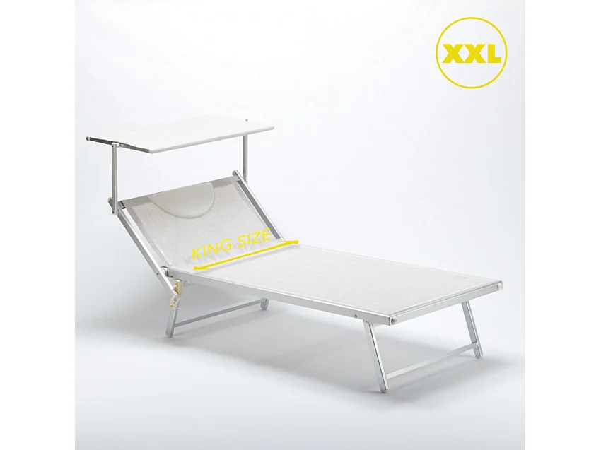 2 lettini XL da giardino e piscina in alluminio Rio de Janeiro