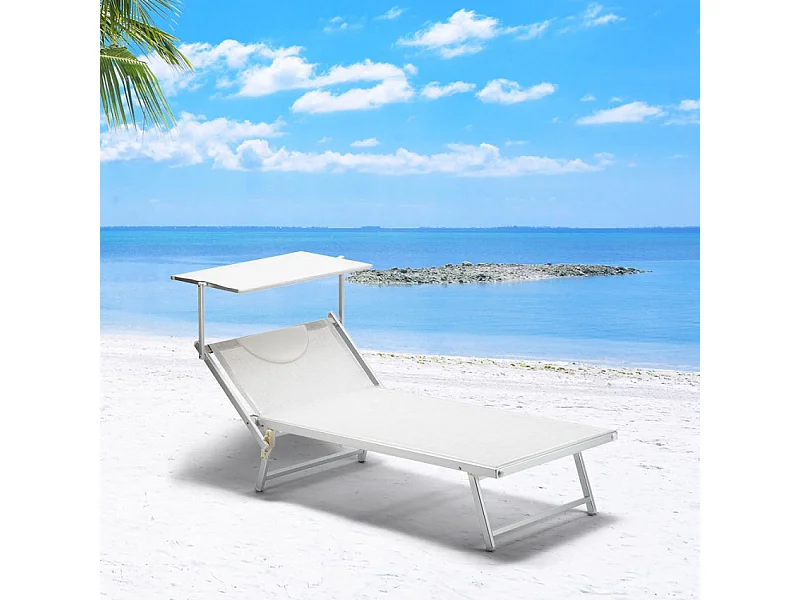 2 lettini XL da giardino e piscina in alluminio Rio de Janeiro