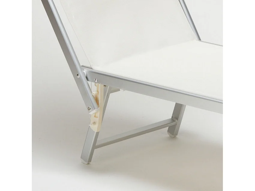 20 Tumbonas plegables de aluminio con parasol para playa - Santorini - Blanco