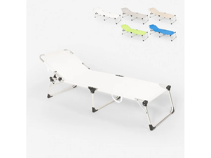 Tumbona de playa para jardín de aluminio Seychelles - Blanco