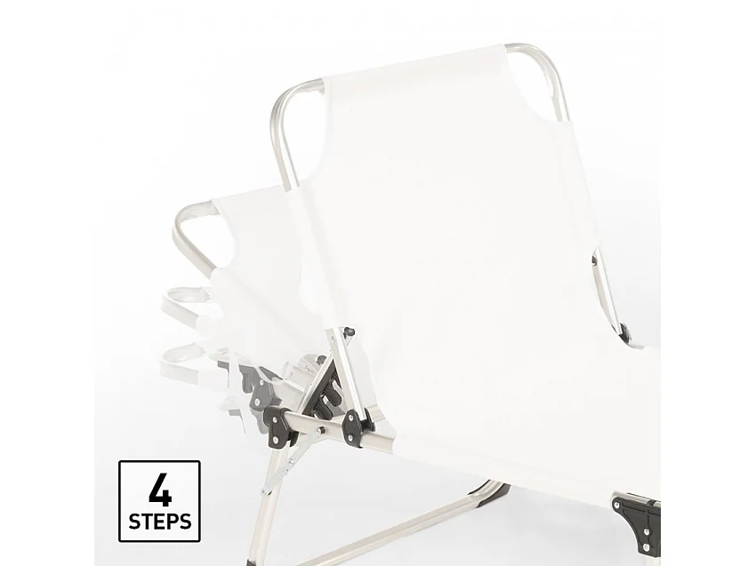 Tumbona de playa para jardín de aluminio Seychelles - Blanco