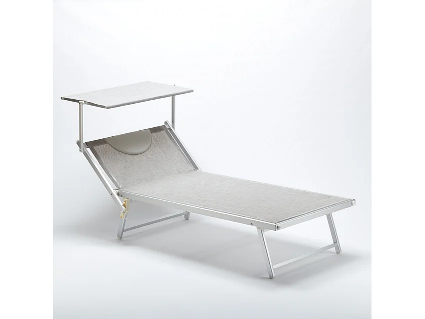 Cama de playa de aluminio Grande Italia Xl profesional - Gris