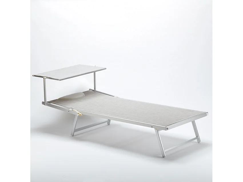 Cama de playa de aluminio Grande Italia Xl profesional - Gris