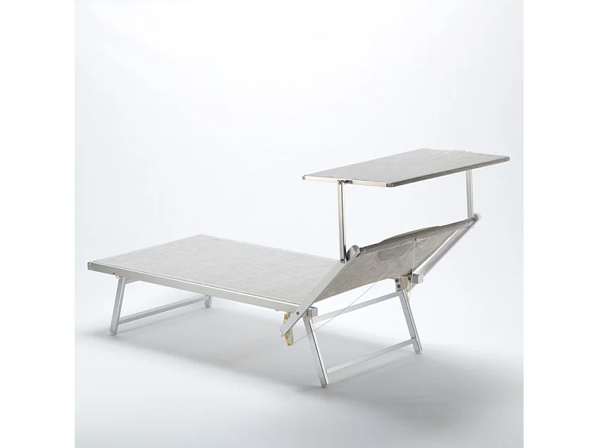 Cama de playa de aluminio Grande Italia Xl profesional - Gris