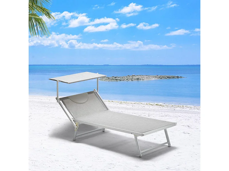 Tumbonas Profesionales Grandes de Aluminio GRANDE Italia EXtrALarge Stock 2 Piezas - Gris